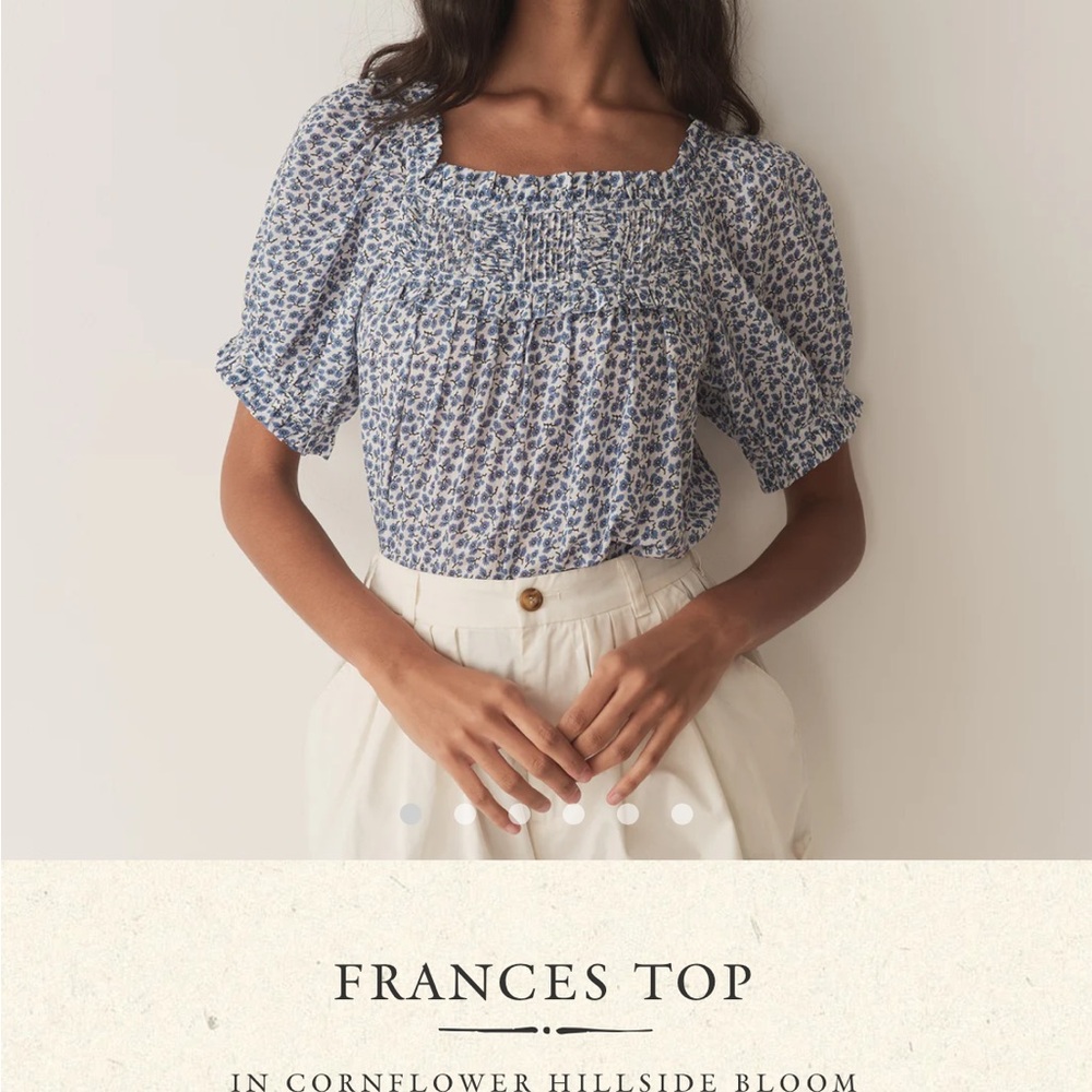 Doen Frances Top in Cornflower Hillside Bloom, Size XL